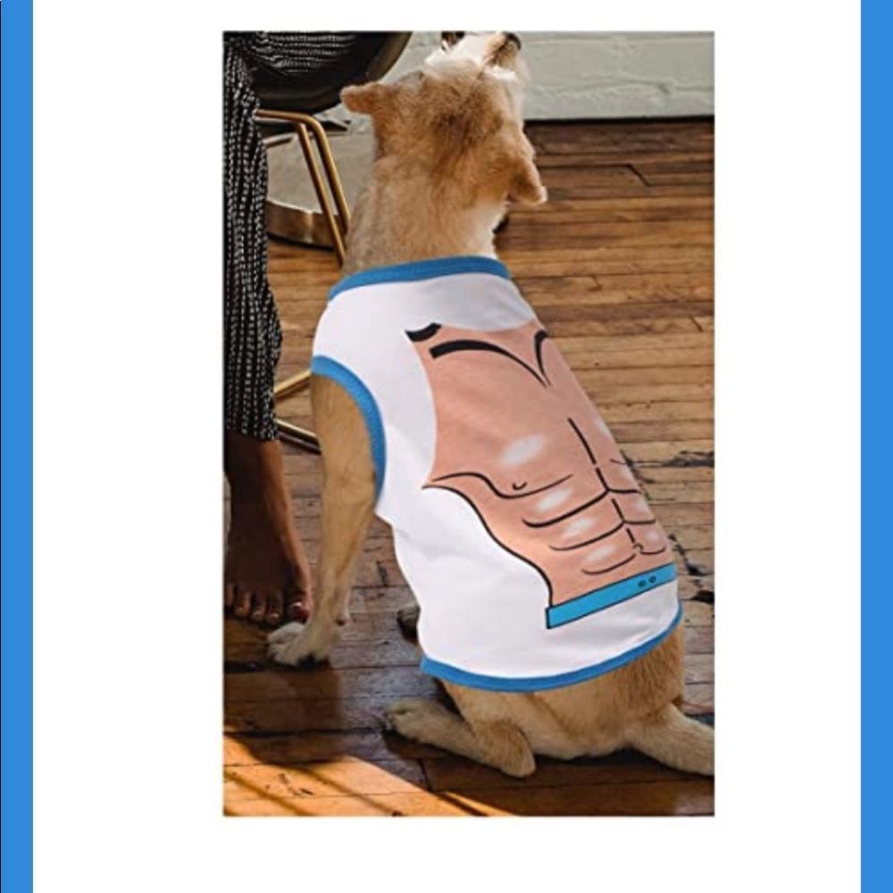 2/$10; 4/$15 LAST ONE! ๐HP๐ NWOT,โWhite & Blue Muscle Little Pet Tee: Small - Picture 2 of 3